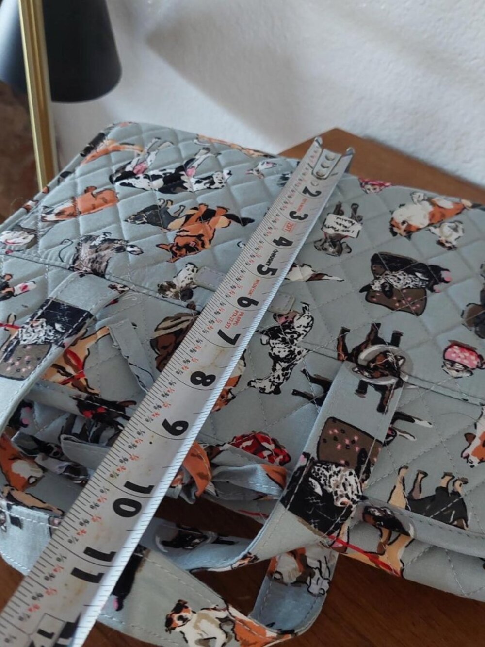 Vera Bradley Grand Hanging Travel Organizer Bag Dog Show Gray Quilted Cotton #ma - Picture 6 of 7